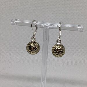Silver Tone and Gold Tone Dangle Ball Earrings